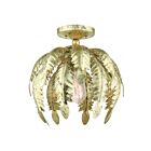 Livex Lighting Acanthus 46231-28 1-Light 60W Hand Applied Winter Gold Semi Flush Mount