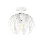 Livex Lighting Acanthus 46231-60 1-Light 60W Antique White Semi Flush Mount