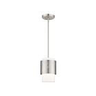 Livex Lighting 46259-91 Noria 1-Light 40W Brushed Nickel Pendant