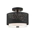 Livex Lighting Noria 46267-04 2-Lights 80W Black Semi Flush Mount