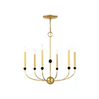 Livex Lighting 46316-35 Cortlandt 6-Lights 360W Polished Nickel Chandelier