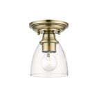 Livex Lighting Montgomery 46331-01 1-Light 100W Antique Brass Semi Flush Mount
