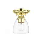 Livex Lighting Montgomery 46331-02 1-Light 100W Polished Brass Semi Flush Mount