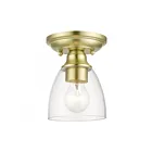 Livex Lighting Montgomery 46331-12 1-Light 100W Satin Brass Semi Flush Mount