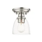 Livex Lighting Montgomery 46331-91 1-Light 100W Brushed Nickel Semi Flush Mount