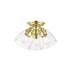 Livex Lighting Montgomery 46339-02 3-Lights 300W Polished Brass Semi Flush Mount