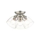 Livex Lighting Montgomery 46339-91 3-Lights 300W Brushed Nickel Semi Flush Mount