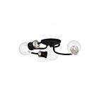Livex Lighting Bromley 46383-04 3-Lights 120W Black with Brushed Nickel Accents Flush Mount