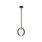 Livex Lighting 46411-07 Modesto 1-Light 60W Bronze with Satin Brass Accents Pendant