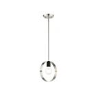 Livex Lighting 46411-91 Modesto 1-Light 60W Brushed Nickel with Black Accents Pendant