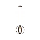 Livex Lighting 46413-07 Modesto 1-Light 60W Bronze with Satin Brass Accents Pendant