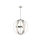 Livex Lighting 46416-04 Modesto 4-Lights 240W Black with Brushed Nickel Accents Chandelier