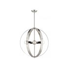 Livex Lighting 46418-04 Modesto 5-Lights 300W Black with Brushed Nickel Accents Chandelier