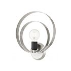 Livex Lighting Modesto 46422-91 60W 1-Light Brushed Nickel with Black Accents Wall Sconce