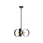 Livex Lighting 46423-07 Modesto 3-Lights 180W Bronze with Satin Brass Accents Chandelier