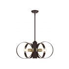 Livex Lighting 46425-07 Modesto 6-Lights Bronze with Satin Brass Accents Chandelier