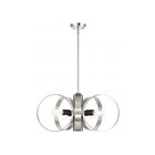 Livex Lighting 46425-91 Modesto 6-Lights Brushed Nickel with Black Accents Chandelier