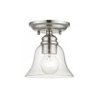 Livex Lighting Moreland 46481-91 1-Light 60W Brushed Nickel Semi Flush Mount