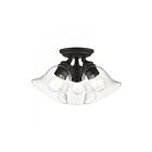 Livex Lighting Moreland 46489-04 3-Lights 120W Black Semi Flush Mount