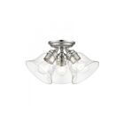 Livex Lighting Moreland 46489-91 3-Lights 120W Brushed Nickel Semi Flush Mount