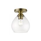 Livex Lighting Catania 46500-01 1-Light 60W Antique Brass Semi Flush Mount