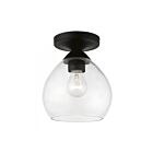 Livex Lighting Catania 46500-04 1-Light 60W Black Semi Flush Mount