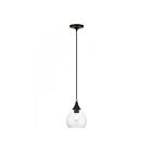 Livex Lighting 46501-04 Catania 1-Light 60W Black with Brushed Nickel Accents Pendant