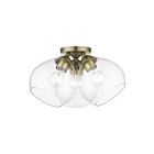 Livex Lighting Catania 46502-01 3-Lights 180W Antique Brass Semi Flush Mount