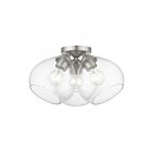 Livex Lighting Catania 46502-91 3-Lights 180W Brushed Nickel Semi Flush Mount