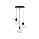 Livex Lighting 46503-04 Catania 3-Lights 180W Black with Brushed Nickel Accents Pendant