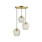 Livex Lighting 46593-01 Geometric 3-Lights 180W Antique Brass Pendant