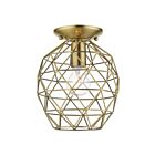 Livex Lighting Geometric 46598-01 1-Lights 60W Antique Brass Flush Mount
