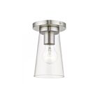 Livex Lighting Cityview 46711-91 1-Lights 60W Brushed Nickel Flush Mount