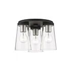 Livex Lighting Cityview 46712-04 3-Lights 180W Black with Brushed Nickel Accents Flush Mount
