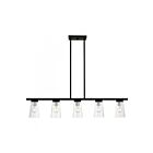 Livex Lighting 46715-04 Cityview 5-Lights 300W Black with Brushed Nickel Accents Chandelier