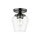 Livex Lighting Willow 46720-46 1-Lights 60W Black Chrome Flush Mount