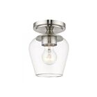 Livex Lighting Willow 46720-91 1-Lights 60W Brushed Nickel Flush Mount