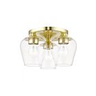 Livex Lighting Willow 46723-12 3-Lights 120W Satin Brass Flush Mount