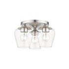 Livex Lighting Willow 46723-91 3-Lights 120W Brushed Nickel Flush Mount