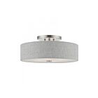 Livex Lighting Dakota 46744-91 4-Lights 240W Brushed Nickel with Shiny White Accents Semi Flush Mount