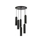 Livex Lighting 46756-68 Ardmore 6-Lights 360W Shiny Black with Polished Chrome Accents Pendant
