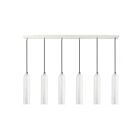 Livex Lighting 46757-69 Ardmore 6-Lights 360W Shiny White Finish with Polished Chrome Accents Pendant