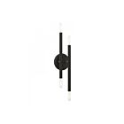 Livex Lighting Soho 46771-04 240W 4-Lights Black with Brushed Nickel Accents Wall Sconce