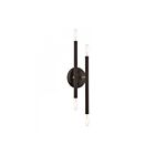 Livex Lighting Soho 46771-07 240W 4-Lights Bronze with Antique Brass Accents Wall Sconce