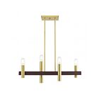 Livex Lighting 46864-76 Helsinki 4-Lights 240W Scandinavian Gray with Brushed Nickel Accents Chandelier