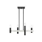 Livex Lighting 46864-91 Helsinki 4-Lights 240W Brushed Nickel with Bronze Accents Chandelier