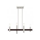 Livex Lighting 46176-68 Tribeca 4-Lights 240W Shiny Black with Polished Brass Accents Chandelier