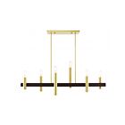 Livex Lighting 46866-12 Helsinki 6-Lights 360W Satin Brass with Bronze Accents Chandelier