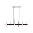 Livex Lighting 46866-91 Helsinki 6-Lights 360W Brushed Nickel with Bronze Accents Chandelier