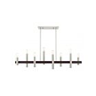 Livex Lighting 46868-91 Helsinki 8-Lights 480W Brushed Nickel with Bronze Accents Chandelier